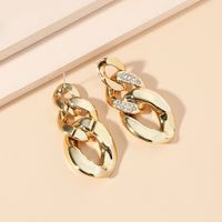 New Style Geometric Chain Earrings Fashion Retro Niche Design Sense Diamond Alloy Earrings main image 4