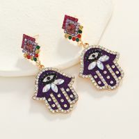 Fashion Exaggerated Diamond-studded Palm Earrings New Simple Retro Niche Design Earrings main image 3