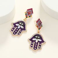 Fashion Exaggerated Diamond-studded Palm Earrings New Simple Retro Niche Design Earrings main image 4