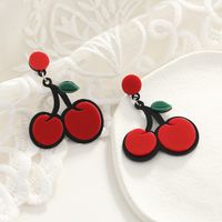 European And American Fashion Indie Pop, Sweet And Cute Fruit Earrings Personality Simple Trend Exaggerated Versatile Red Cherry Earrings main image 3