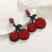 European And American Fashion Indie Pop, Sweet And Cute Fruit Earrings Personality Simple Trend Exaggerated Versatile Red Cherry Earrings main image 4