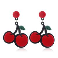 Europäische Und Amerikanische Mode Frische, Süße Und Süße Frucht Ohrringe, Persönlichkeit, Einfache, Übertriebene, Trend Ige, Vielseitige Rote Kirsch Ohrringe main image 1