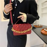 New Retro Solid Color Small Bag Fashion Messenger Bag Simple Rhombic Bag main image 5