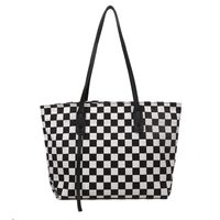 Retro Canvas Bag Checkerboard Bag Autumn Tide Fashion Portable Tote Bag main image 3