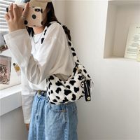 Cute Plush Bag Fashion Cow Pattern One-shoulder Underarm Bag main image 1