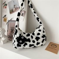 Cute Plush Bag Fashion Cow Pattern One-shoulder Underarm Bag main image 4