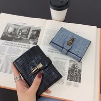 Wholesale Wallet Female Short 2021 New Korean Lock Crocodile Pattern Three-fold Wallet Wholesale main image 1