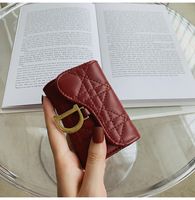 2021 Autumn And Winter New Trendy Fashion Folding Ladies Rhombus Embroidery Thread Wallet main image 3