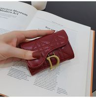 2021 Autumn And Winter New Trendy Fashion Folding Ladies Rhombus Embroidery Thread Wallet main image 4