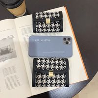 Wallet Female Thin Section 2021 New Houndstooth Short Wallet Fabric Multi-card Card Holder main image 5