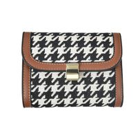 Wallet Female Thin Section 2021 New Houndstooth Short Wallet Fabric Multi-card Card Holder main image 6