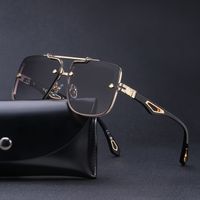 أوروبا وأمريكا الرجعية ذات العارضة المزدوجة النظارات الشمسية ذات الإطار المربع موجة الذكور 2022 النظارات الشمسية ذات الإطار الكبير الجديدة للرجال بالجملة Sunglasses main image 2