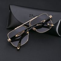 أوروبا وأمريكا الرجعية ذات العارضة المزدوجة النظارات الشمسية ذات الإطار المربع موجة الذكور 2022 النظارات الشمسية ذات الإطار الكبير الجديدة للرجال بالجملة Sunglasses main image 5