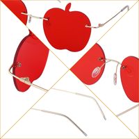 New Personality Sunglasses Frameless Apple Sunglasses Trend Party Prom Funny Sunglasses main image 4