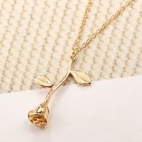 Valentine's Day Rose Alloy Single Simple Love Aluminum Necklace Clavicle Chain Wholesale main image 6