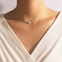 Simple Transparent Invisible Fish Line Zircon Necklace Diamond-studded Clavicle Chain Female main image 4