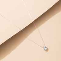 Simple Transparent Invisible Fish Line Zircon Necklace Diamond-studded Clavicle Chain Female main image 7
