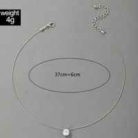 Simple Transparent Invisible Fish Line Zircon Necklace Diamond-studded Clavicle Chain Female main image 5