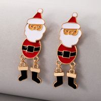European And American Festival New Santa's Oil Drop Stud Earrings Irregular Link Earrings main image 4