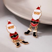 European And American Festival New Santa's Oil Drop Stud Earrings Irregular Link Earrings main image 5