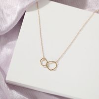 New Creative Simple Fashion Elegant Women's Jewelry Necklace Double Ring Double Buckle Necklace main image 1