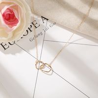 New Creative Simple Fashion Elegant Women's Jewelry Necklace Double Ring Double Buckle Necklace main image 4