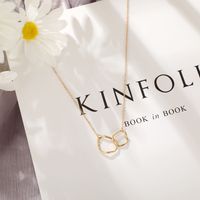New Creative Simple Fashion Elegant Women's Jewelry Necklace Double Ring Double Buckle Necklace main image 5