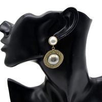 European And American Flash Diamond Exaggerated Pearl Earrings Zircon Earrings Women main image 4