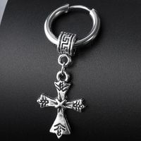 Stainless Steel Cross Earrings sku image 1