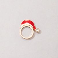 European And American Cross-border New Christmas Oil Drop Ring Four-piece Set Of Elk Geometric Ring Set sku image 5