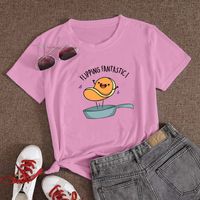 Creative Stir-fried Potatoes Printing Casual Short-sleeved T-shirt main image 1