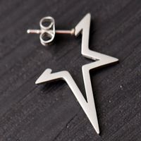 Hollow Star Titanium Steel Hypoallergenic Earrings sku image 4