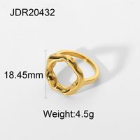 Fashion Lava Hollow Shape Geometric 18k Gold-plated Stainless Steel Ring sku image 1