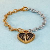 Fashion Heart Titanium Steel 18K Gold Plated Bracelets In Bulk main image 5