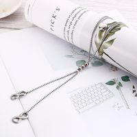 European And American Fashion Long Double-layer Necklace Minimalist Style Stainless Steel Pendant Necklace Wholesale main image 5