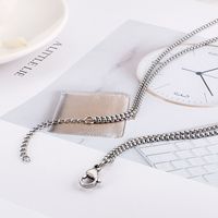 European And American Fashion Long Double-layer Necklace Minimalist Style Stainless Steel Pendant Necklace Wholesale main image 4