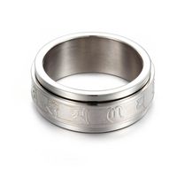 Stainless Steel Fashion Punk Retro Ring Six-character Mantra Heart Sutra Ring Couple Ring Wholesale main image 5