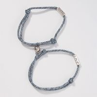 Hand-woven Alloy Simple Couple Hand Rope main image 3