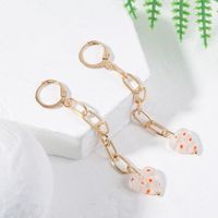 Tendance Bohème Boucles D&#39;oreilles En Verre Longues En Forme De Coeur Personnalité Créative Boucles D&#39;oreilles Chaîne Bijoux main image 4