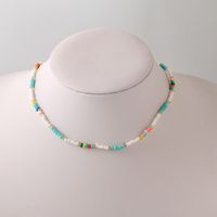 Bohemia Creative Trend Hand-woven Rice Bead Necklace Beaded Pendant Jewelry main image 1