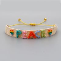 Bohemian Style Simple Rainbow Ribbon Beaded Woven Stacking Small Bracelet main image 2