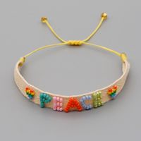 Bohemian Style Simple Rainbow Ribbon Beaded Woven Stacking Small Bracelet main image 3