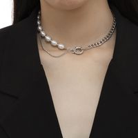 Europäische Und Amerikanische Trend Ige Kalte Wind Perlenkette Weibliche Trend Ige Netz Rot Leichte Luxus Nischen Schlüsselbein Kette Schmuck Design Sinn Halskette Männlich main image 1