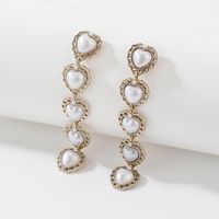 925 Silver Needle Baroque Pearl Love Long Tassel Earrings European And American Ins Retro High-grade Temperament Earrings For Women main image 1