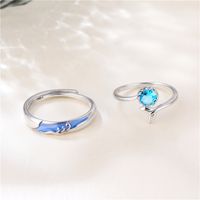 Fashion Wave Fishtail Couple Ring Jewelry Korean Mermaid Foam Opening Ring main image 3