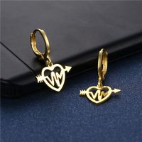 New Products Jewelry One Arrow Pierced Ear Buckle Stainless Steel Geometric Love Earrings main image 3
