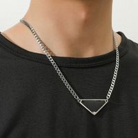 Cross-border New Stainless Steel Geometric Pattern Triangle Necklace main image 1
