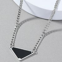 Cross-border New Stainless Steel Geometric Pattern Triangle Necklace main image 3