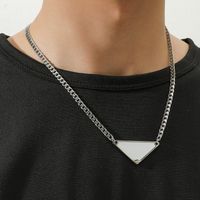 Cross-border New Stainless Steel Geometric Pattern Triangle Necklace main image 5