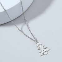 Titanium Steel Christmas Tree Necklace European And American Fashion Star Christmas Tree Tower Stainless Steel Pendant Cross-border Hot Selling New main image 4